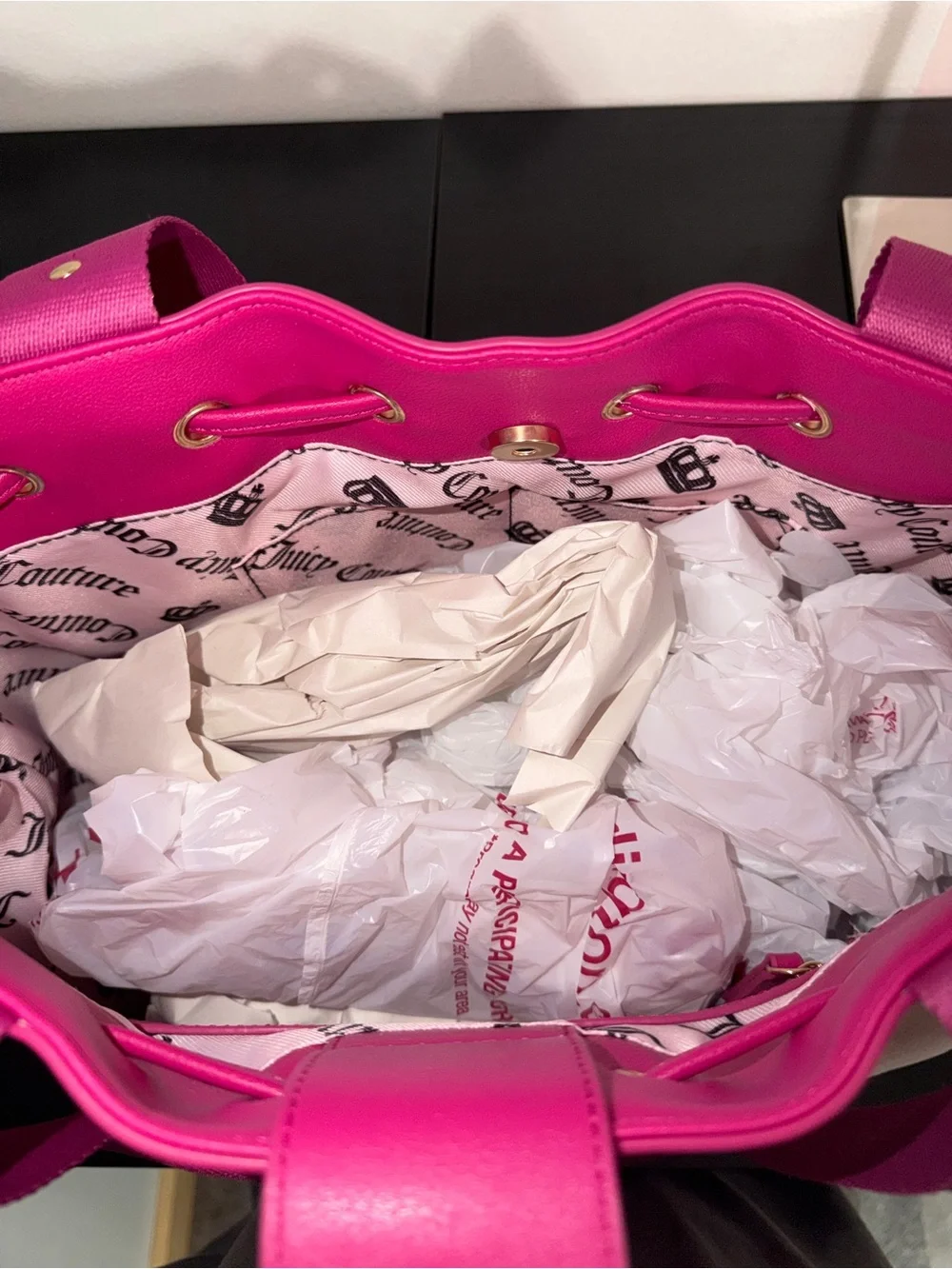 Juicy Couture Spill the Juicy Tea Daydreamer Sweet Tea Party Tote Pink Clay NWT - Picture 7 of 7